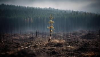 lugn solnedgång över vingård, en skön höst landskap i natur genererad förbi ai foto