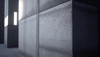 modern arkitektur betong byggnad med geometrisk fönster mönster ,generativ ai foto
