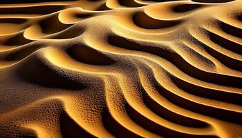 krusigt sand sanddyner skapa majestätisk Vinka mönster ,generativ ai foto