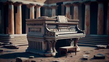 gammal piano stänga upp på nyckel smutsig scen ,generativ ai foto