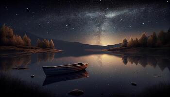 natt himmel, mjölkig sätt, galax och konstellation ,generativ ai foto