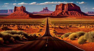 landskap äventyr monument dal, navajo berg skönhet ,generativ ai foto