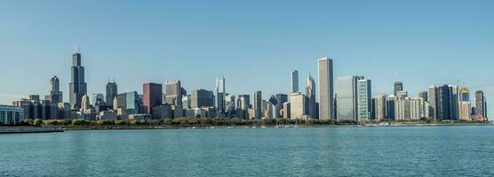 stad av chicago horisont foto