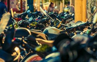 motorcykel parkering i Frankrike foto