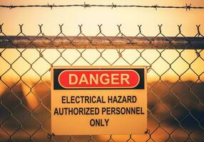 elektrisk fara varning tecken foto