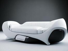 trogen design modern soffa. generativ ai foto