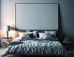 sänggavel i enkel sovrum interiör. generativ ai foto