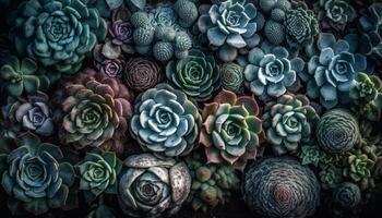 abstrakt blommig design med mång färgad kronblad och organisk former genererad förbi ai foto
