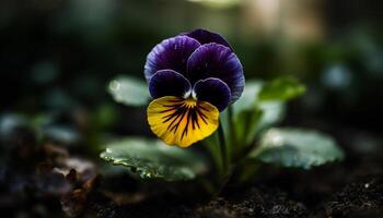 färsk lila kronblad blomma i formell trädgård genererad förbi ai foto