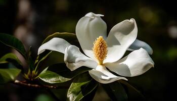 frangipani blomma, rosa elegans i tropisk trädgård genererad förbi ai foto