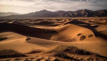 krusigt sand sanddyner i torr afrikansk landskap genererad förbi ai foto