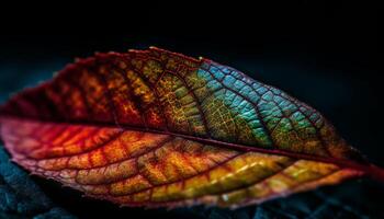 vibrerande höst blad vener monter natur skönhet genererad förbi ai foto