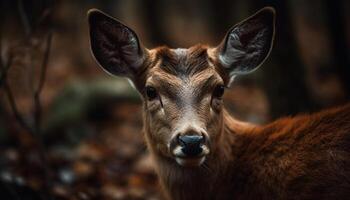 sven i skog, behornad skönhet i natur genererad förbi ai foto