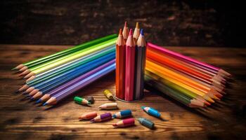 vibrerande färger föra kreativitet till kontor inlärning genererad förbi ai foto