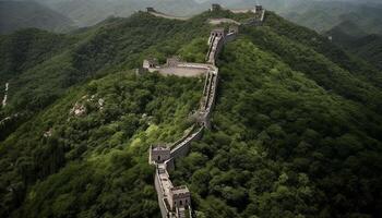 jinshangling vördnad inspirerande berg räckvidd monument gammal kinesisk kulturer genererad förbi ai foto