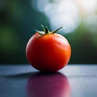 stänga upp av en färsk tomat , skapas med generativ ai teknologi foto
