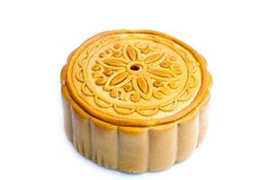 mooncake isolerad på vit bakgrund foto