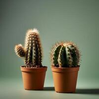 kaktus på en enkel bakgrund ai genererad foto