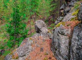 sluttning stenar längs fr1105 på södra sidan av svart butte nära systrar eller foto