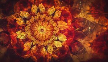elegant blommig mandala modern, mång färgad firande genererad förbi ai foto