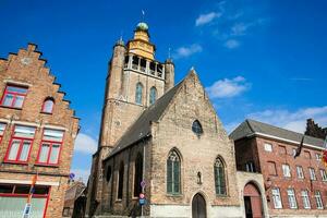 Fasad av de jerusalem kyrka på de historisk stad av bruges foto