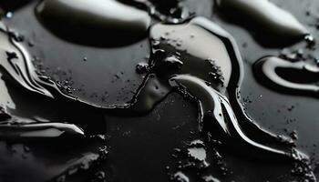 abstrakt svart vätska, svart bläck bakgrund foto