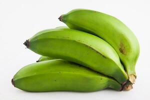 typ av banan kallad guineo eller bocadillo isolerat på vit bakgrund. musa acuminata foto
