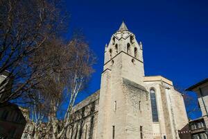 detalj av de helgon krigisk tempel byggd på de trettonde århundrade på de agricol perdiguier fyrkant i avignon Frankrike foto