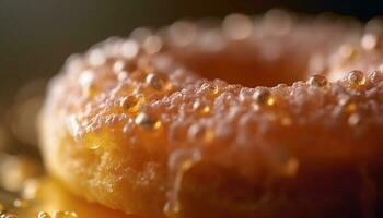 ljuv honung släppa på färsk frukt skiva genererad förbi ai foto