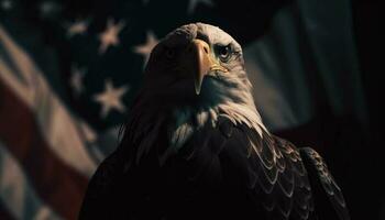 majestätisk skallig Örn, av amerikan frihet genererad förbi ai foto