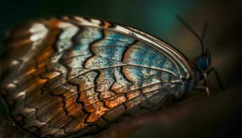 fjäril vinge visas skönhet i natur genererad förbi ai foto