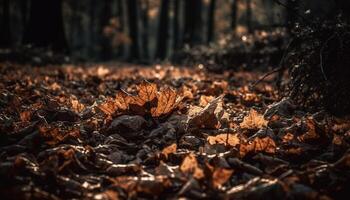 vibrerande höst färger på lönn träd gren, natur abstrakt mönster genererad förbi ai foto