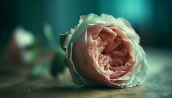 romantisk pion blomma symboliserar kärlek och skönhet i natur elegans genererad förbi ai foto