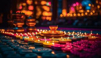 levande ljus ceremoni tänds andlighet och symboliserar kärlek i traditioner genererad förbi ai foto