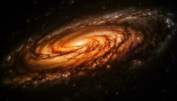 utforska de djup galax, kretsande stjärna fält med astronomi teleskop genererad förbi ai foto