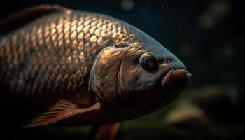 de mång färgad fisk öga visar naturlig skönhet under vattnet genererad förbi ai foto