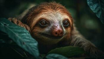 endangered lemur kamrater genom skog, en porträtt av natur skönhet genererad förbi ai foto