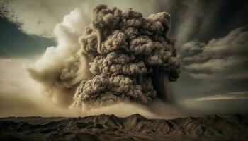 berg inferno bryter ut, lämnar förstörelse och miljö- skada Bakom genererad förbi ai foto