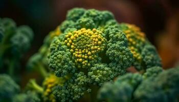 färsk organisk blomkål och broccoli, friska vegetarian mat för bantning genererad förbi ai foto
