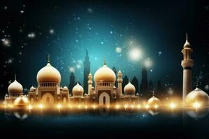 festlig ramadan bakgrund. illustration ai generativ foto