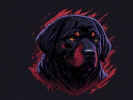 en detaljerad illustration Häftigt ninja rottweil och hund ansikte t shirts design och klistermärken ai genererad foto