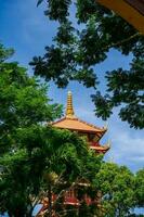 skön arkitektur av fladdermus nha pagod i bao loc stad foto