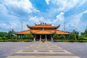 morgon- på ben duoc tempel, cu chi, ho chi minh stad, vietnam. de historisk distrikt revolutionerande bredvid cu chi tunnel, en känd bas av revolutionerande vietnam innan 1975. resa begrepp foto