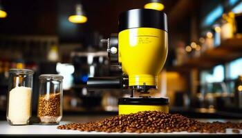 nyligen bryggt kaffe, latte, och cappuccino i en kaffe affär genererad förbi ai foto