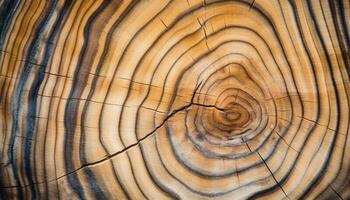 träd ringar avslöja historia av tillväxt och åldring bearbeta över tid genererad förbi ai foto