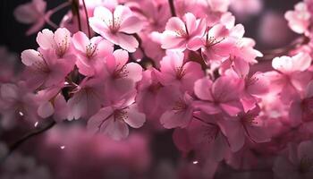 vibrerande körsbär blomma bukett ställer ut skönhet i natur bräcklighet genererad förbi ai foto