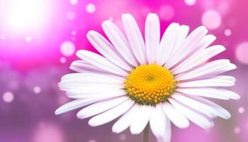 vibrerande gerbera daisy i mjuk fokus, omgiven förbi äng skönhet genererad förbi ai foto