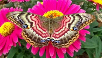 vibrerande fjäril vinge ställer ut naturlig skönhet och elegans i natur genererad förbi ai foto