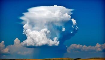 vibrerande blå himmel över idyllisk landskap, en naturlig fenomen genererad förbi ai foto