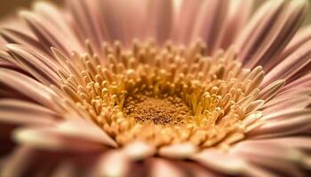 vibrerande gul gerbera tusensköna, en enda blomma i fokus genererad förbi ai foto